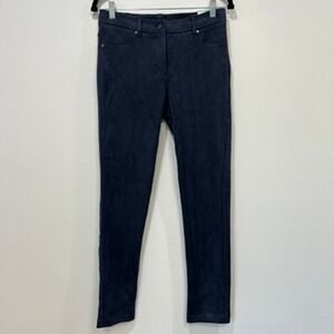 J Mclaughlin Becca Legging 2 NWT $168 Skinny Pull On Velour Navy Blue Solid
